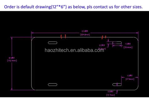 North America 12 X 6 Car License Plate Frame Use Pdlc Smart Film