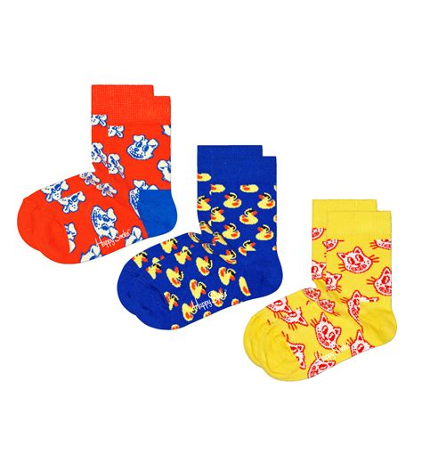 3 Pack Kids Animal Crew Socks Happy Socks Eu