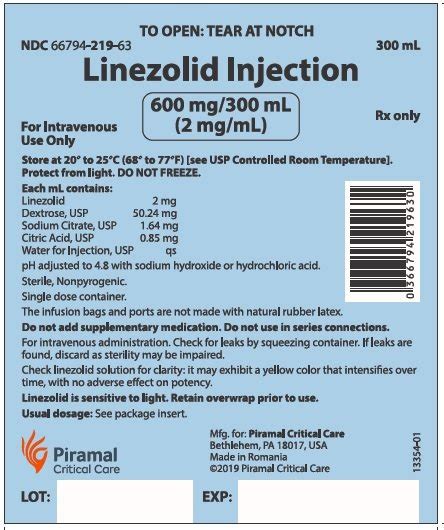 Linezolid Injection - FDA prescribing information, side effects and uses