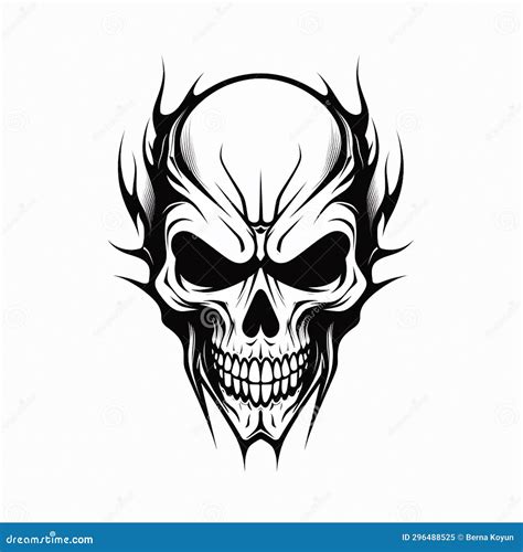 Realistic Skull Drawing stock illustration. Illustration of cartoon - 296488525