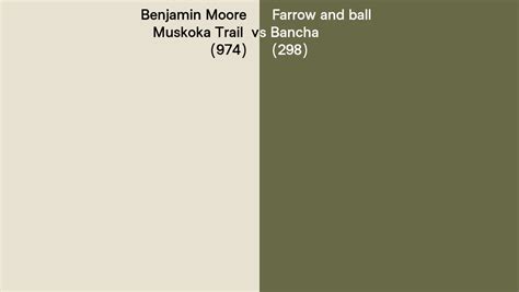 Benjamin Moore Muskoka Trail 974 Vs Farrow And Ball Bancha 298 Side