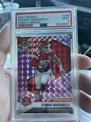 2021 Panini Mosaic Patrick Mahomes II Purple Prizm Super Bowl MVPs 2