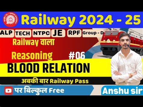 Railway 2024 25 For RRB ALP Tech NTPC RPF JE Group D BLOOD RELATION