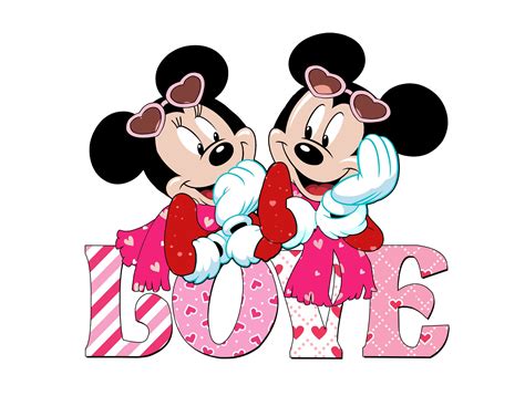 Mickey And Minnie Love Png File Valentines Day Instant Download