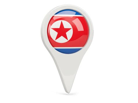 Round Pin Icon Illustration Of Flag Of North Korea