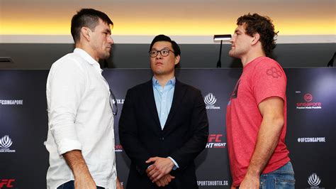 Demian Maia Vs Ben Askren Staredown Video From Ufc Singapore Media Day