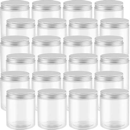 Pingeui Lot De Bocaux Ronds En Plastique Transparent De Ml Avec