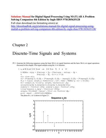 Solutions Manual For Digital Signal Processing Using Matlab A Problem