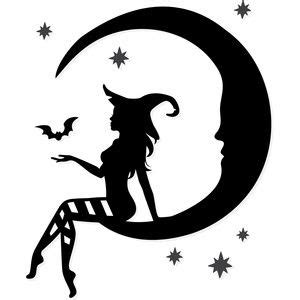 Silhouette Design Witch Silhouette Moon Silhouette Silhouette Cameo