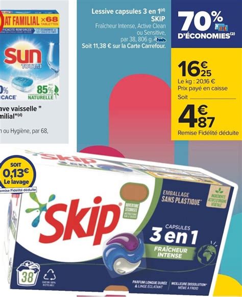 Promo Lessive Capsules 3 En 1 D SKIP Chez Carrefour