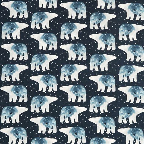 Brave Enough To Dream Cosmic Polar Bears Fabric By Dear Stella Modes4u