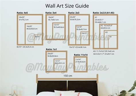 Wall Art Size Guide Print Size Guide Wall Display Guide Poster Size ...