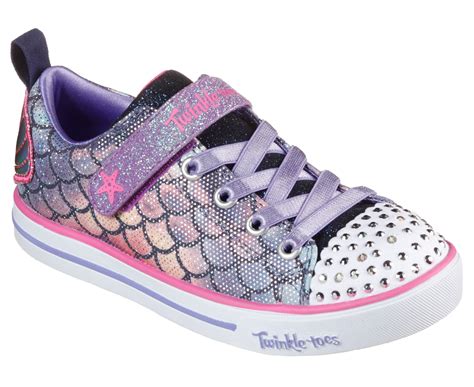 Skechers Girls Twinkle Toes Sparkle Lite Mermaid Wishes Sneakers