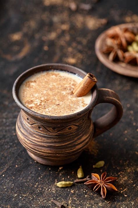 Masala Pulled Tea Chai Latte Traditional Hot Indian Sweet Milk Spiced