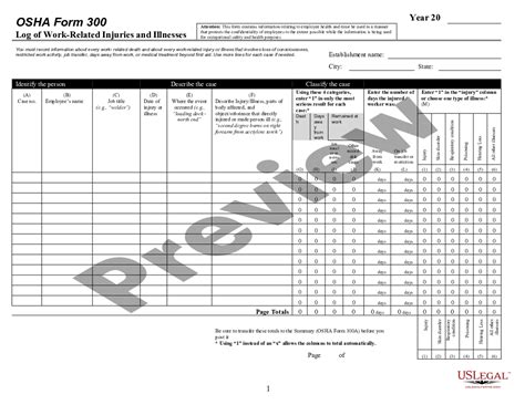 Nevada Log Summary Of Work Related Injuries And Illnesses Work