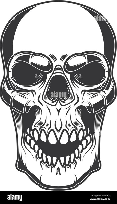 Skull Illustration Isolated On White Background Design Elements For