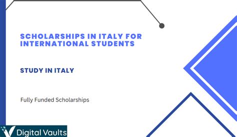 Scholarships In Italy For International Students 2024 2025 Study In