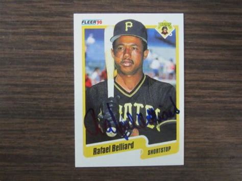 1990 Fleer Baseball 460 Rafael Belliard Autograph Card C3 Pittsburgh