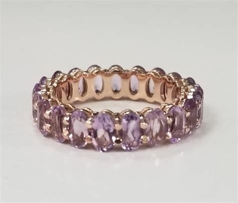 14 Rose Gold Amethyst Oval Cut Eternity Ring For Sale At 1stdibs