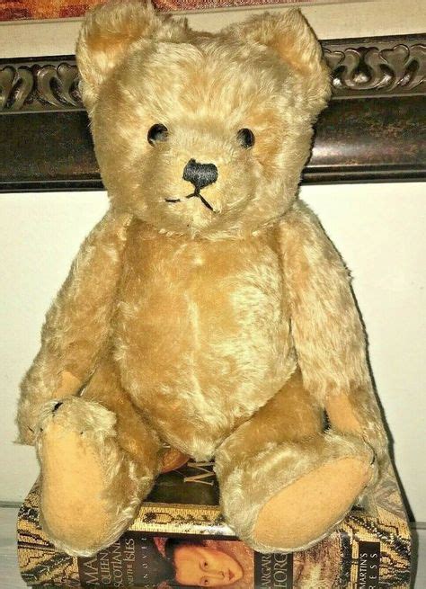 Antique Original Steiff Growler Teddy Bear Shoe Button Eyes Gold