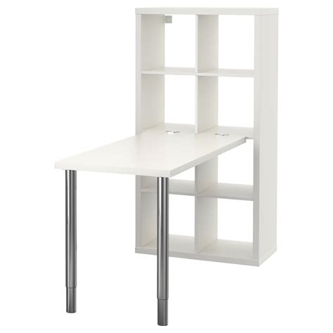 KALLAX Desk combination - white, chrome plated - IKEA