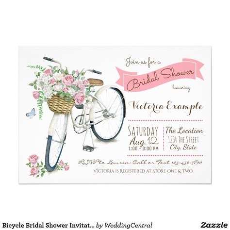 Bicycle Bridal Shower Invitation Bicycle Wedding Vintage Bridal Shower Wedding