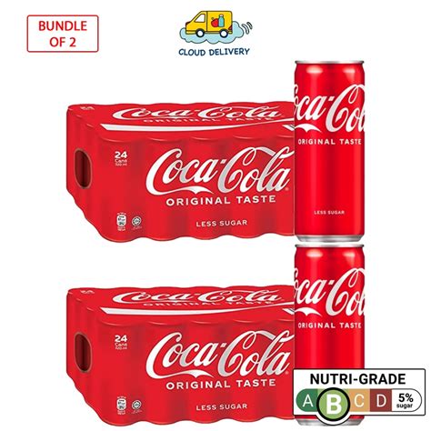 Bundle Of 2 Coke Coca Cola Original Taste Less Sugar 24 X 320ml