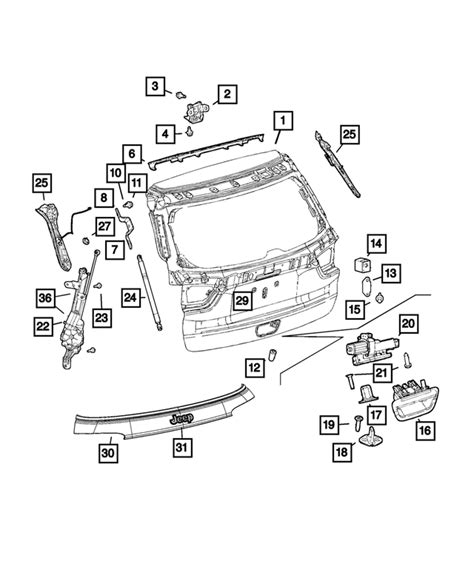 2017 2022 Jeep Compass Lift Gate 68456014aa Mopar Parts Online