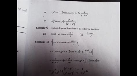 Questions Related To Laplace Transform Multiplication And Division By Powers Of T Youtube