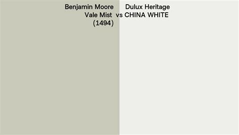 Benjamin Moore Vale Mist 1494 Vs Dulux Heritage China White Side By