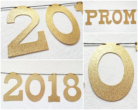 Prom 2019 Banner Glitter 5 Inch Letters Prom Banner Gold Etsy