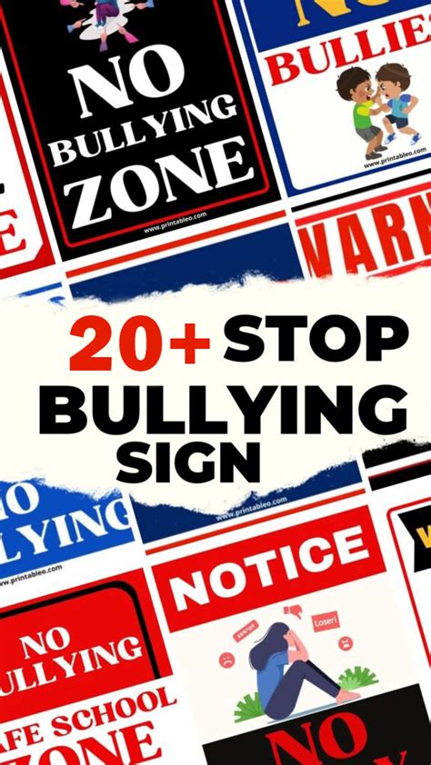 20 Printable Stop Bullying Signs To Spread Awareness