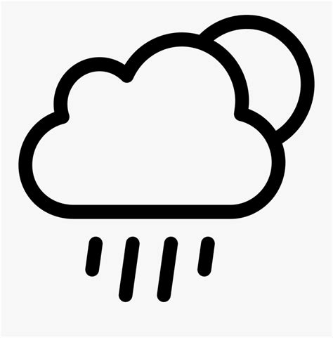 Rainy Weather Symbol Cloud Outline Png Free Transparent Clipart