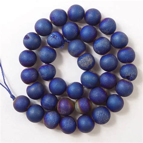 Free Shipping Strand Mm Metallic Blue Titanium Coated Natural