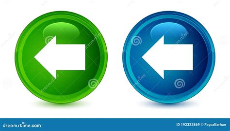 Back Arrow Icon Artistic Shiny Glossy Blue And Green Round Button Set