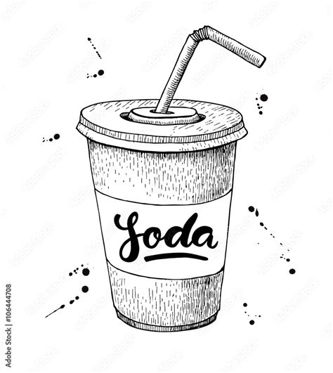 vector soda drawing hand drawn soda illustrations stock vector