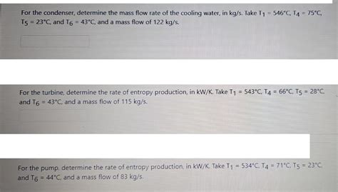 Solved For The Condenser Determine The Mass Flo Solutioninn