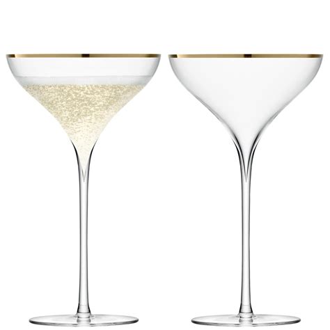 Pair Of LSA Platinum Edge Champagne Saucers The Handpicked Collection