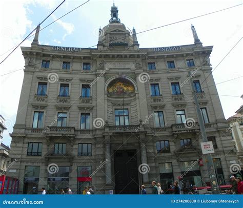 Italy Milan Piazza Cordusio Palazzo Delle Assicurazioni Generali Palazzo Venezia Editorial