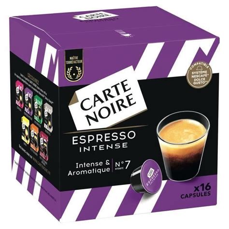 Carte Noire Espresso Intense N°7 Café Capsules Compatible Dolce Gusto Boite De 16 Capsules