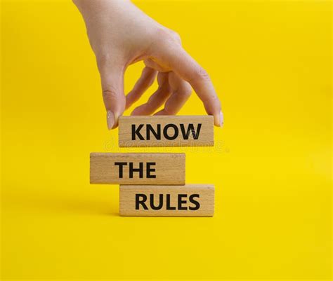 Know The Rules Symbol Wooden Blocks With Words Know The Rules