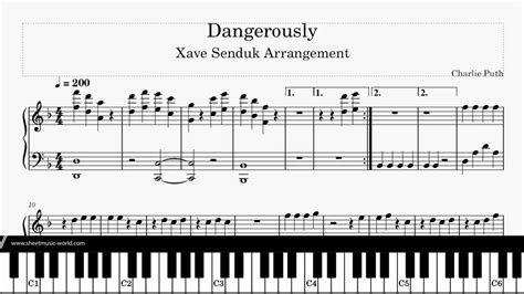 Dangerously Charlie Puth Piano Cover Sheets Tutorial Piano Score