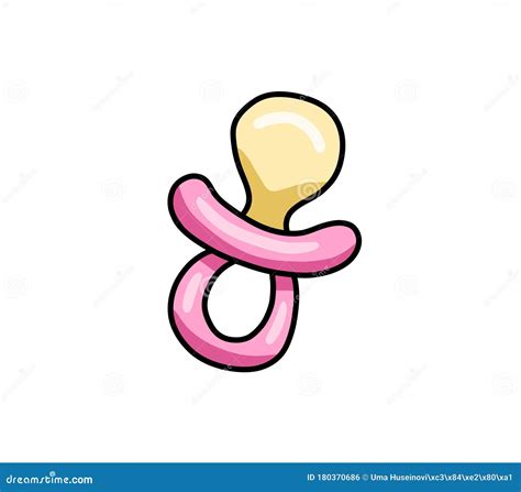 Adorable Little Cartoon Pink Pacifier Stock Illustration Illustration