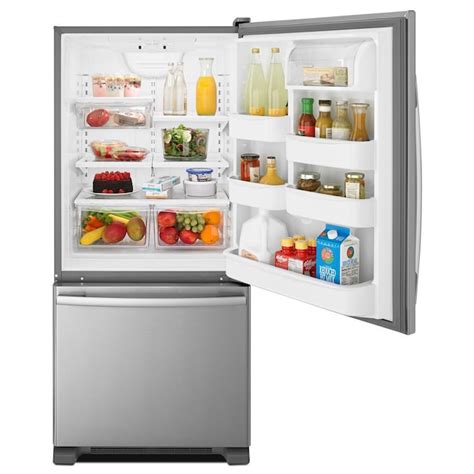 Amana 18.7-cu ft Bottom-Freezer Refrigerator (Stainless Steel) ABB1924BRM at Lowes.com