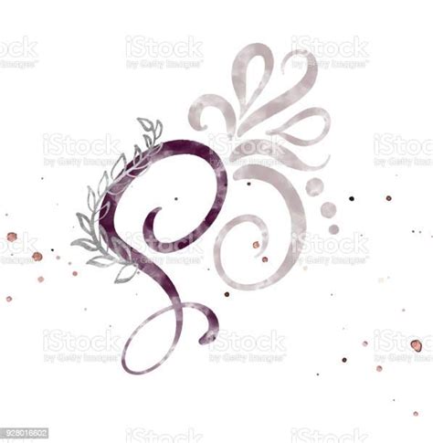 Hand Drawn Calligraphy Letter S Watercolor Script Font Isolated Letters