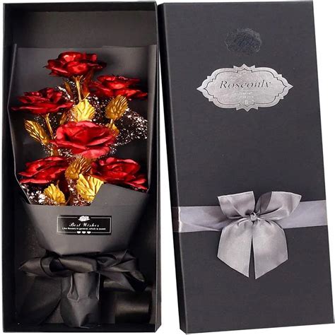 24k Gold Roses Bouquet Gold Plated Rose Forever Gifts For Her ...