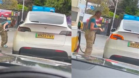 Tesla owner behind viral gas station fill-up blunder explains incident