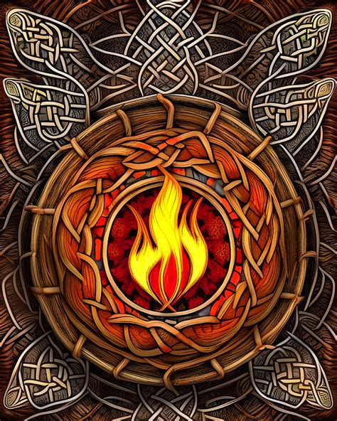 Celtic Shield Woven Fire Mandala Forge Charm Digital Art By Dianne