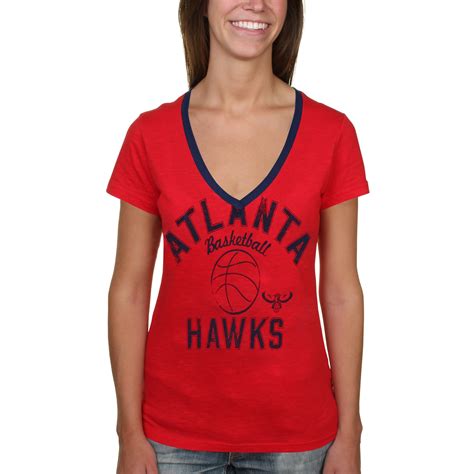 Women's Atlanta Hawks Red Back Court Current Day Logo T-Shirt