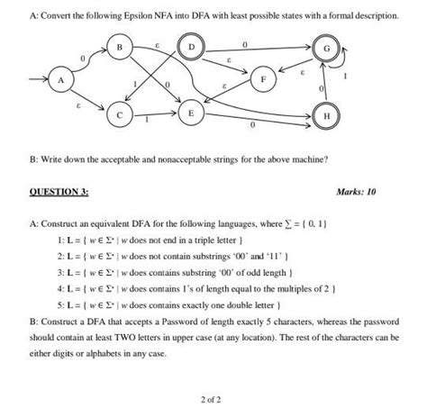 Solved A Convert The Following Epsilon Nfa Into Dfa With Chegg